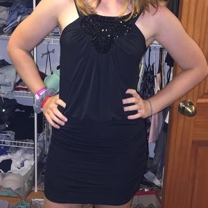 Tight black dress
